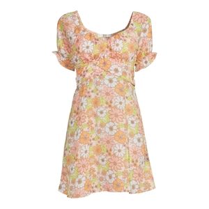 Madden NYC Floral Puff Sleeve Peasant Dress Garden Fairy M